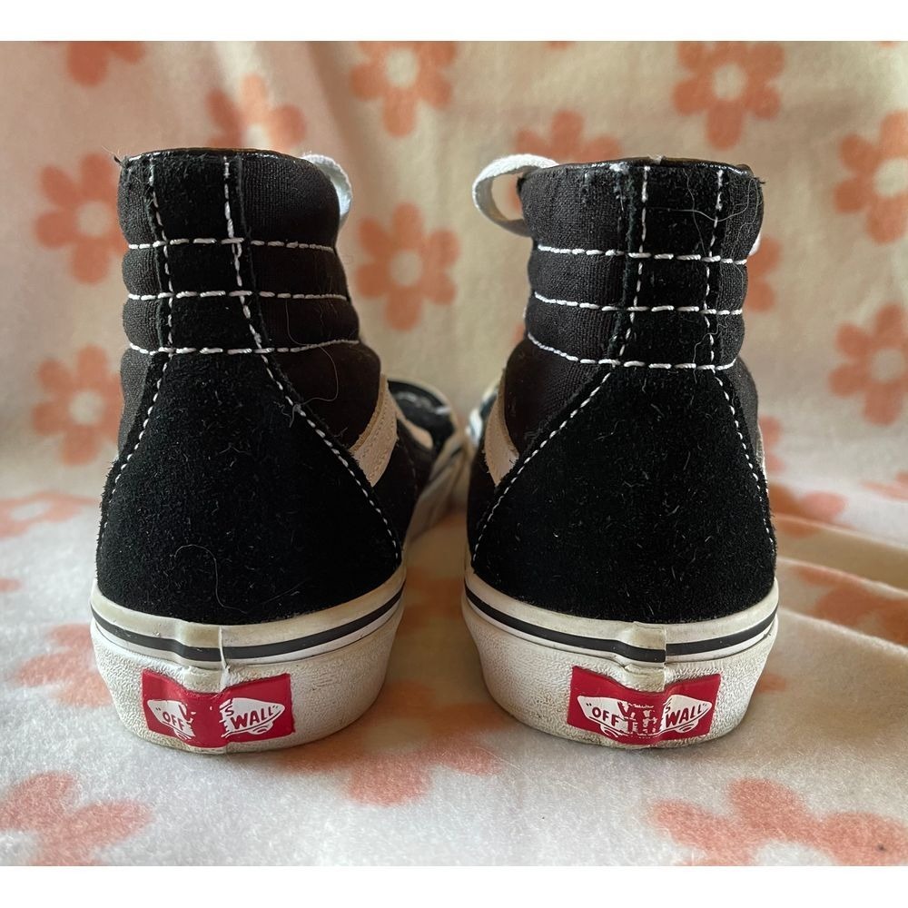 Vans Sk8-Hi Kids High Top Sneakers Black White Suede Canvas Size 3.0 Kids - Picture 6 of 6